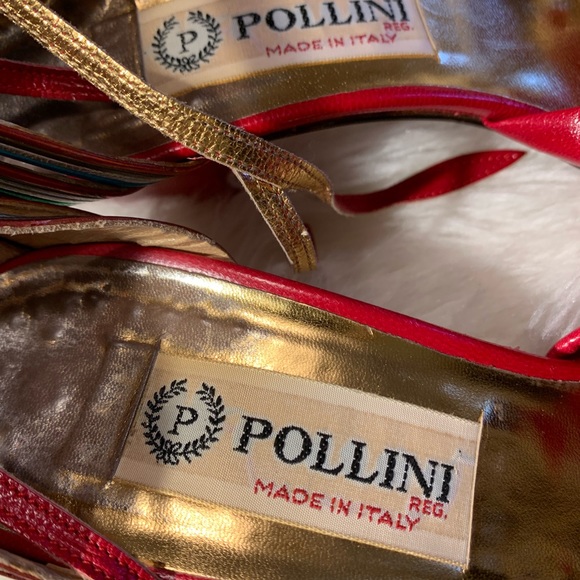 Pollini Vintage Red Italian Pumps & Belt - Picture 7 of 13